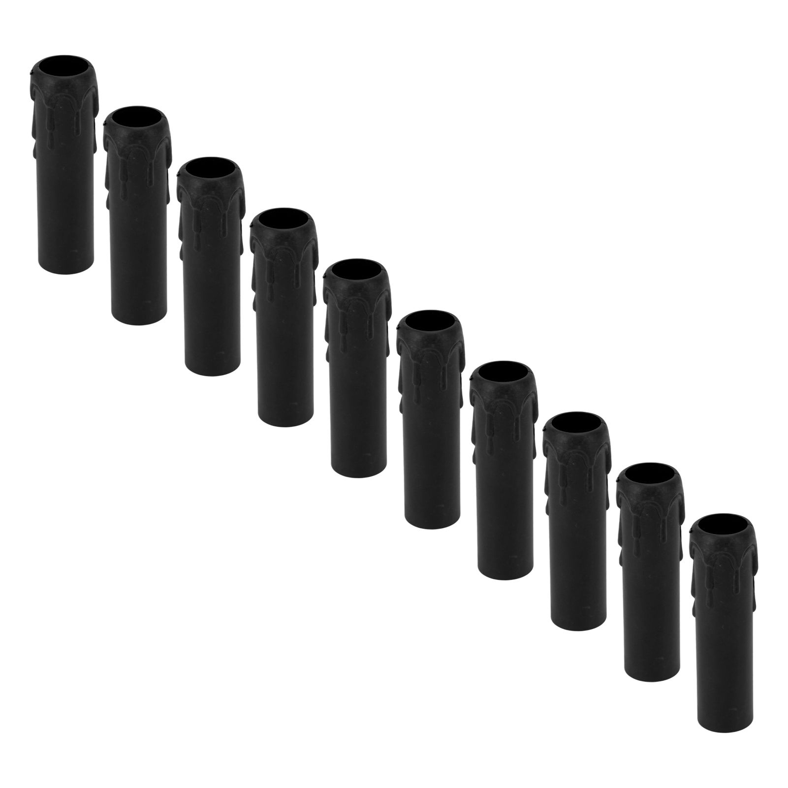 10pcs 4 Inch Candle Covers Sleeves Simulation Vintage Wax Drop Candle Socket Covers for Chandelier Black - Image 8