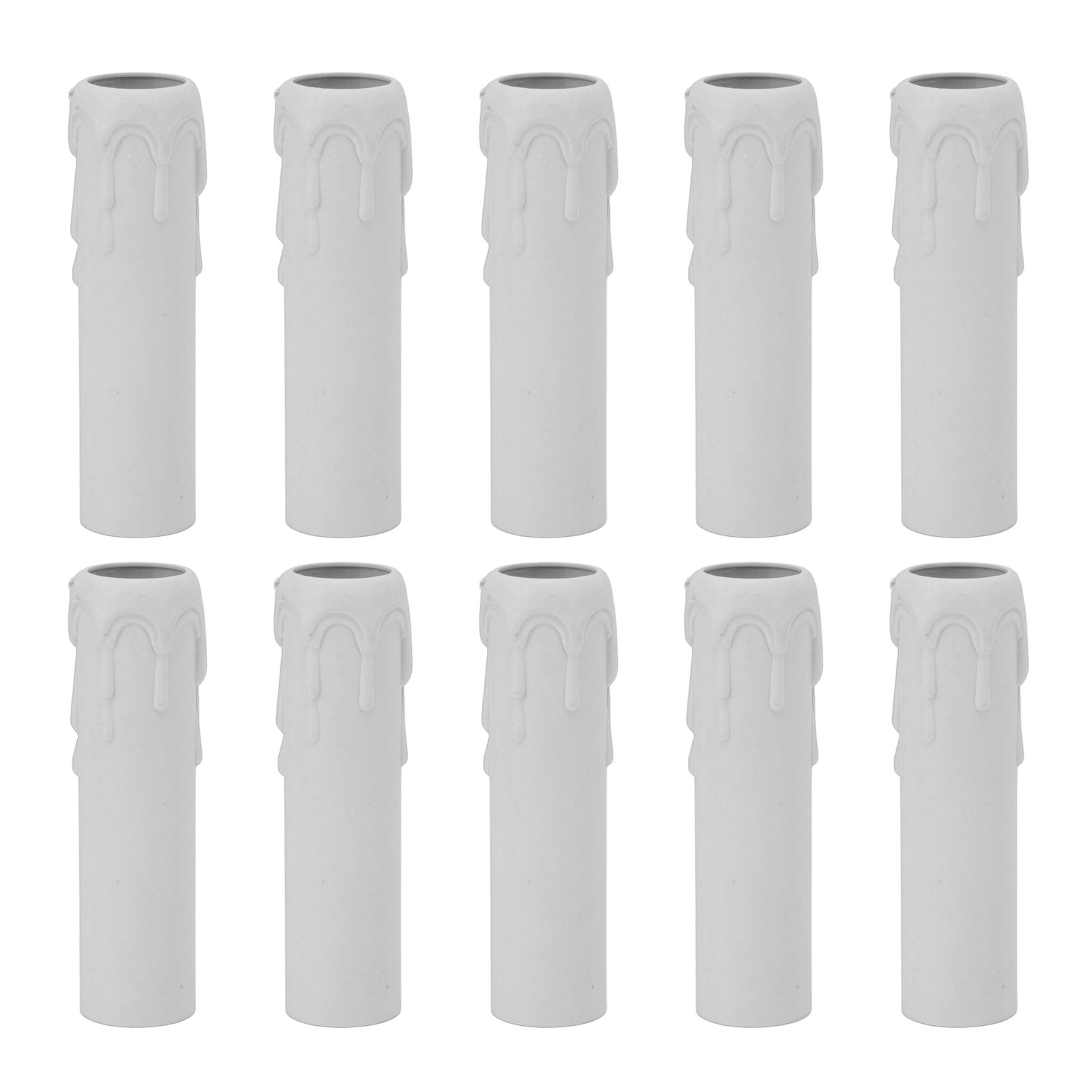 10pcs 4 Inch Candle Covers Sleeves Simulation Vintage Wax Drop Candle Socket Covers for Chandelier White - Image 1