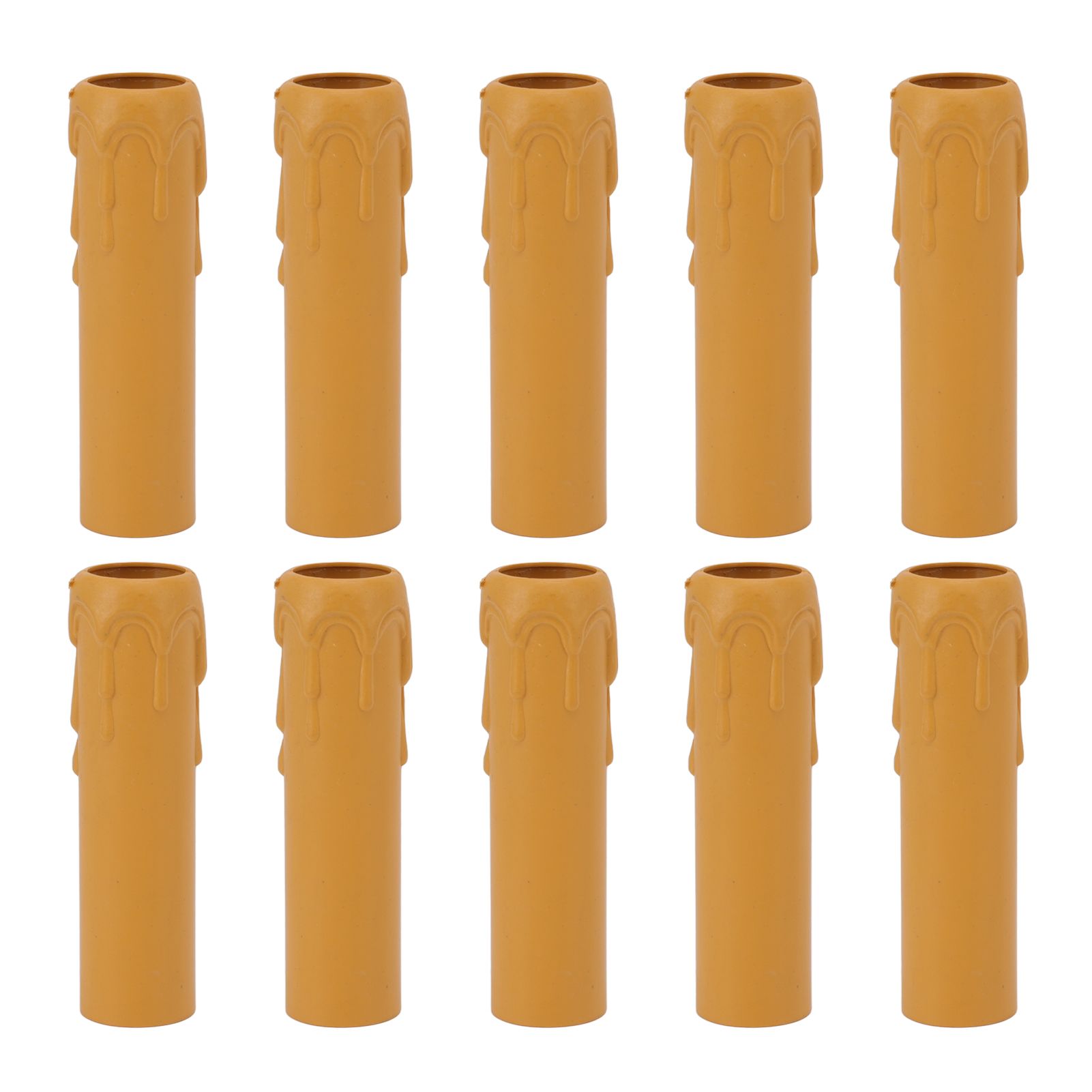 10pcs 4 Inch Candle Covers Sleeves Simulation Vintage Wax Drop Candle Socket Covers for Chandelier Yellow - Image 1