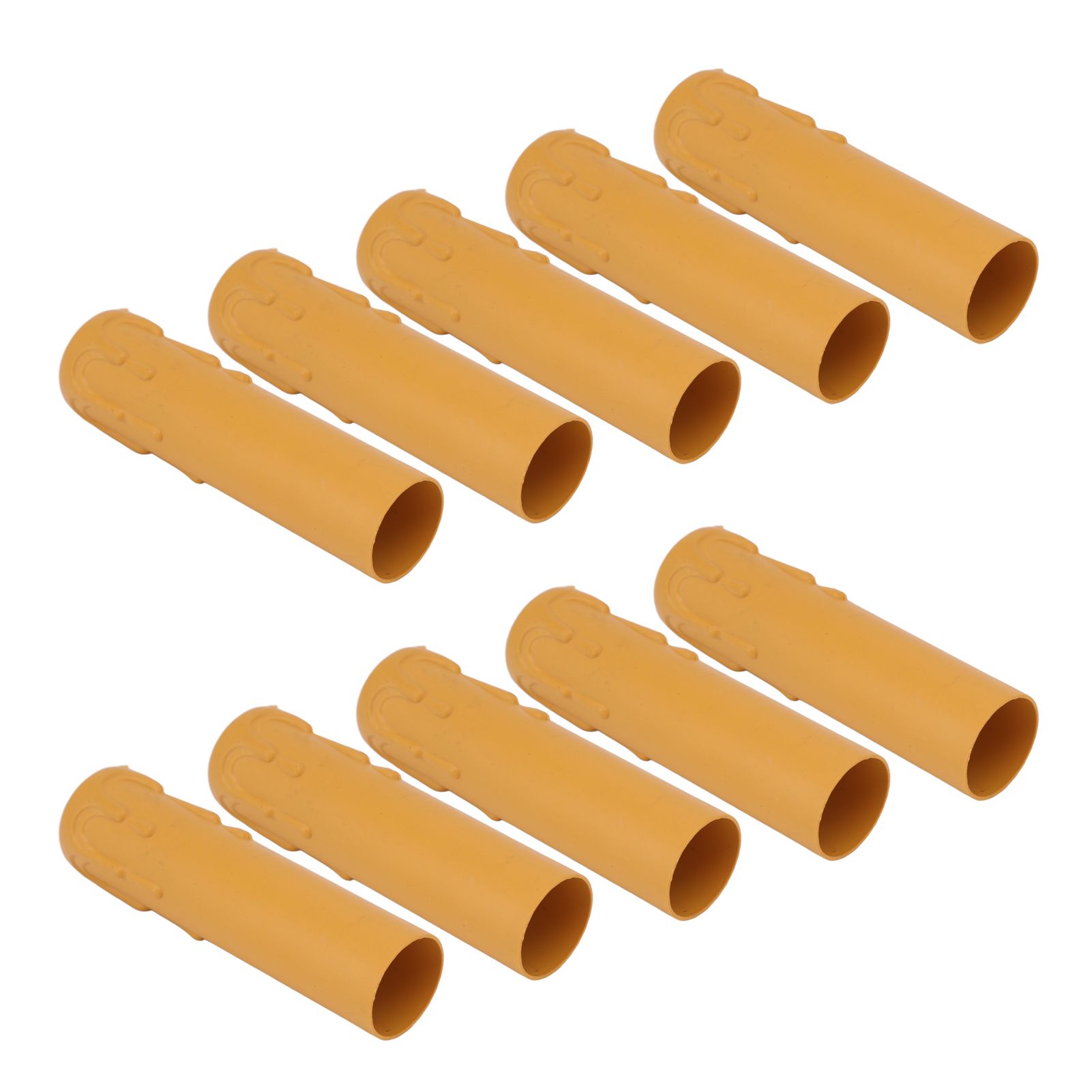 10pcs 4 Inch Candle Covers Sleeves Simulation Vintage Wax Drop Candle Socket Covers for Chandelier Yellow - Image 2