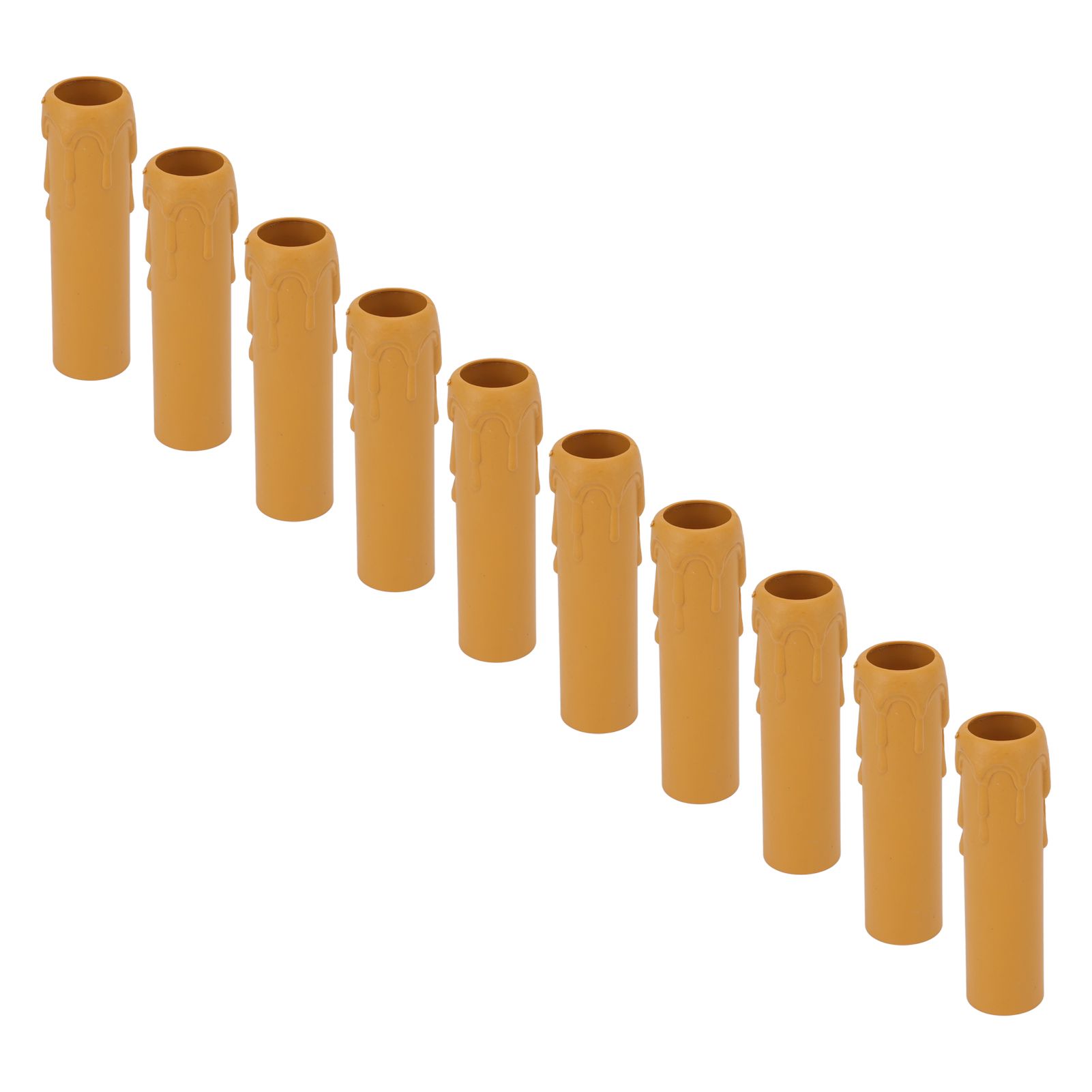10pcs 4 Inch Candle Covers Sleeves Simulation Vintage Wax Drop Candle Socket Covers for Chandelier Yellow - Image 6