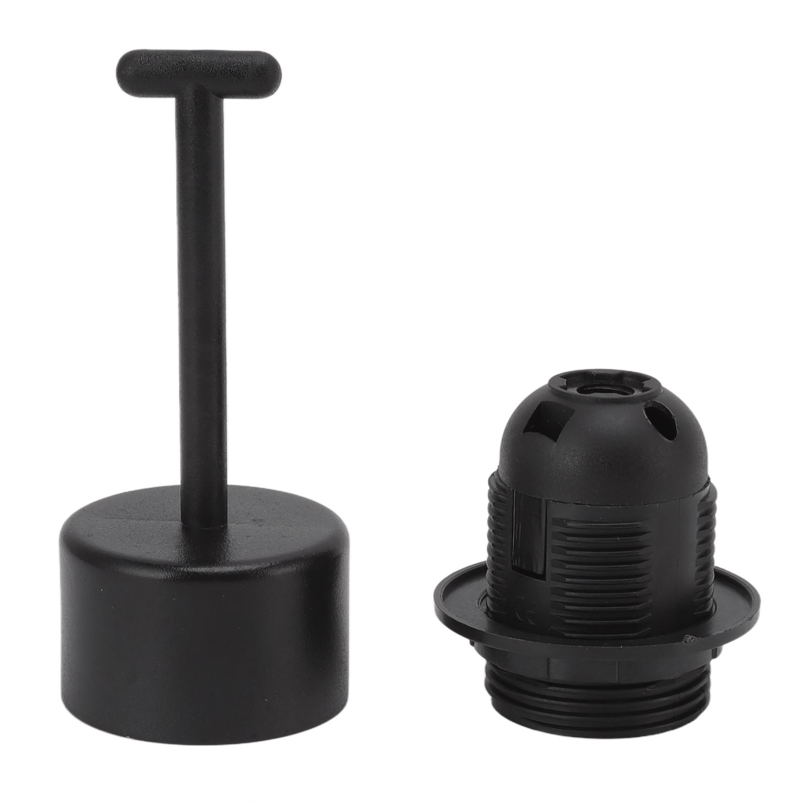 10Pcs E27 Light Base Socket Copper Core High Temperature Resistance E27 Light Holder Base with Lamp Sleeve for DIY Black - Image 1
