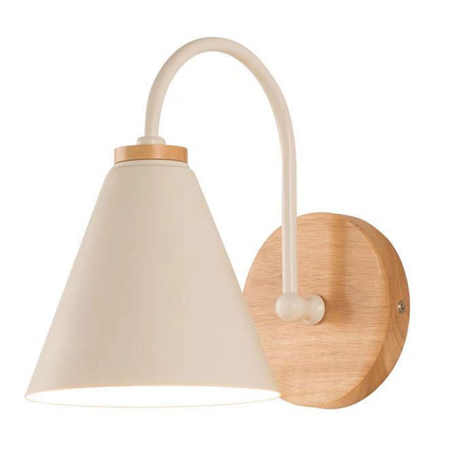 Corridor Wall Lamp Iron Lampshade Wall Mounted Curved Light for Bedroom Living Room Study Without Lamp Bulb White - Image 1