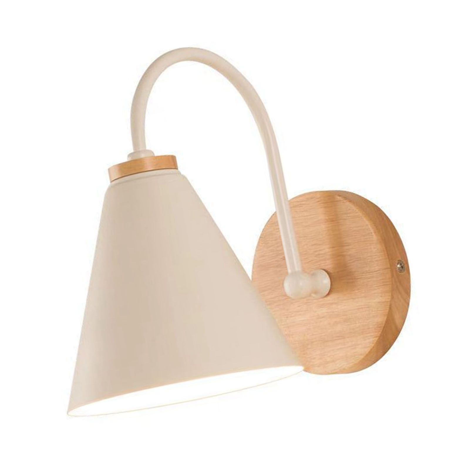 Corridor Wall Lamp Iron Lampshade Wall Mounted Curved Light for Bedroom Living Room Study Without Lamp Bulb White - Image 2