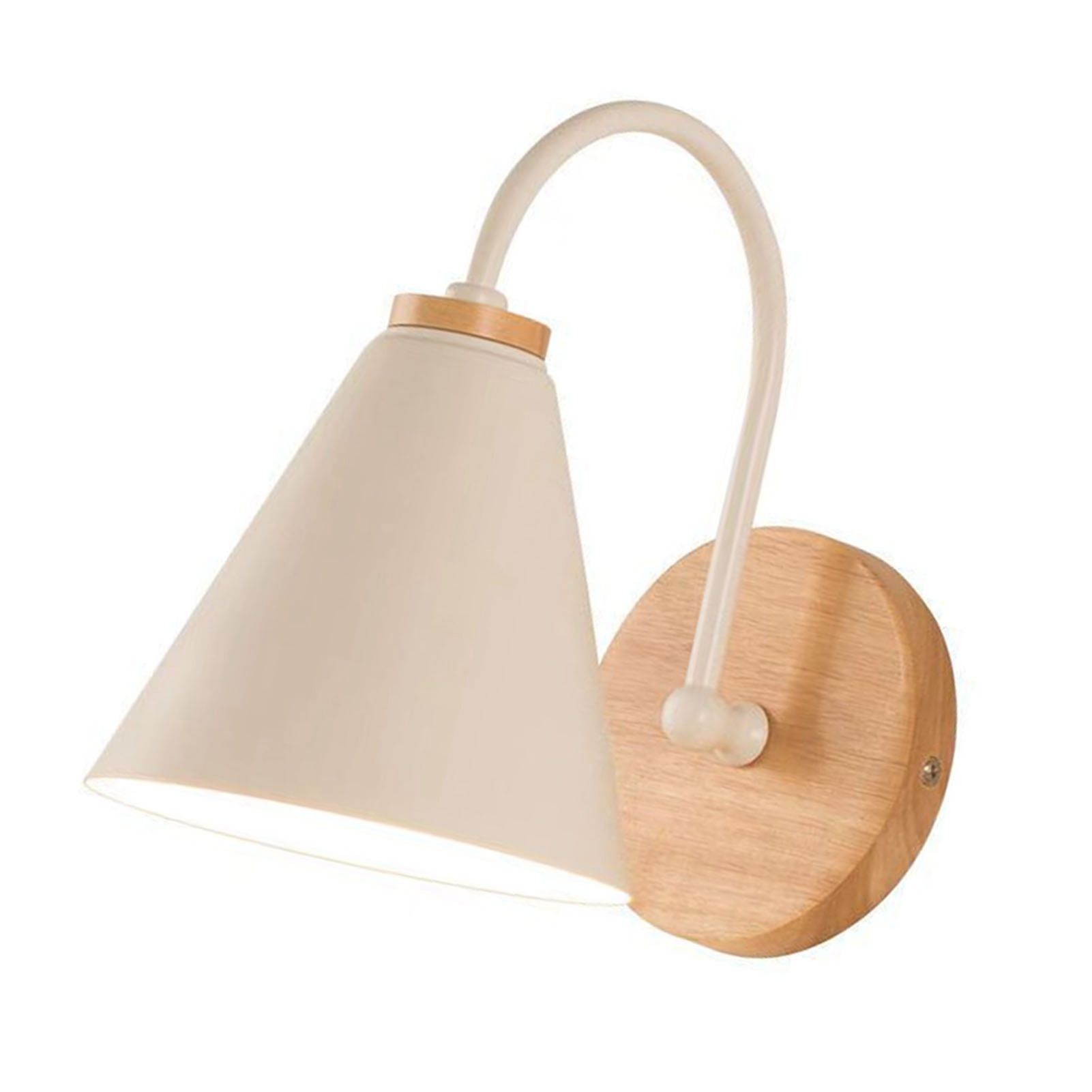Corridor Wall Lamp Iron Lampshade Wall Mounted Curved Light for Bedroom Living Room Study Without Lamp Bulb White - Image 3