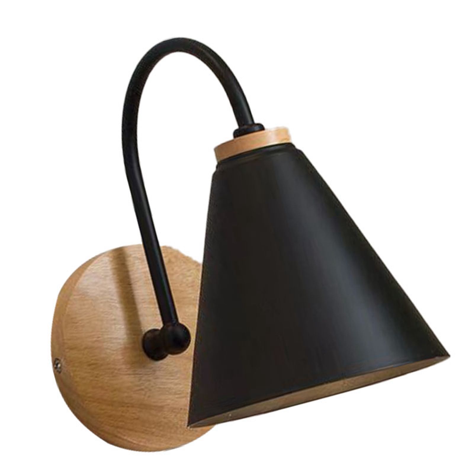 Corridor Wall Lamp Iron Lampshade Wall Mounted Curved Light for Bedroom Living Room Study Without Lamp Bulb Black - Image 2