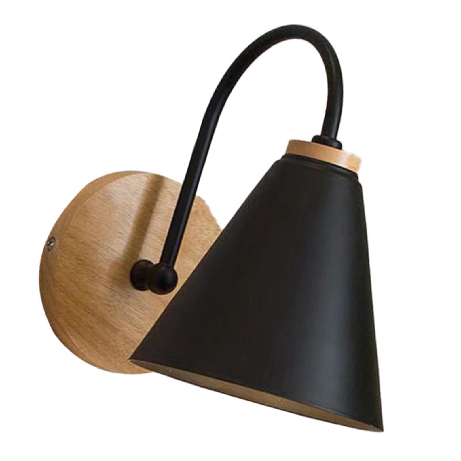 Corridor Wall Lamp Iron Lampshade Wall Mounted Curved Light for Bedroom Living Room Study Without Lamp Bulb Black - Image 3