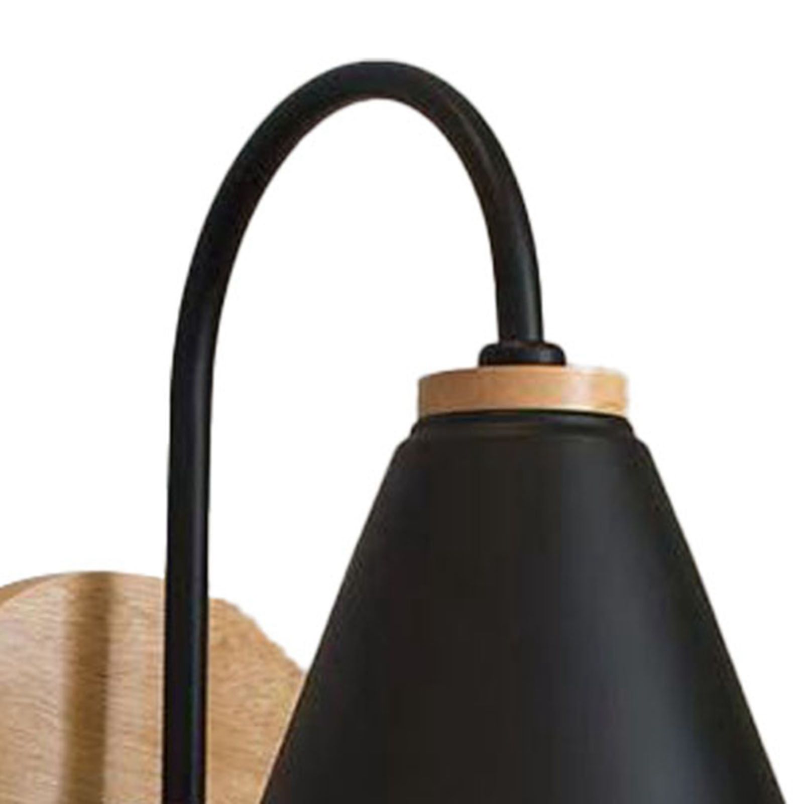 Corridor Wall Lamp Iron Lampshade Wall Mounted Curved Light for Bedroom Living Room Study Without Lamp Bulb Black - Image 6