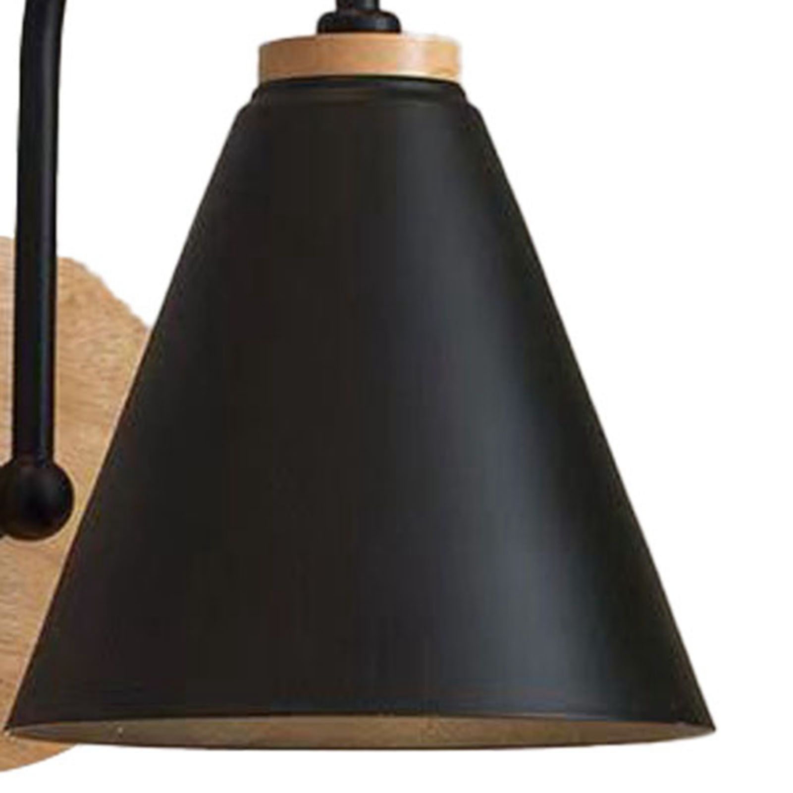 Corridor Wall Lamp Iron Lampshade Wall Mounted Curved Light for Bedroom Living Room Study Without Lamp Bulb Black - Image 8