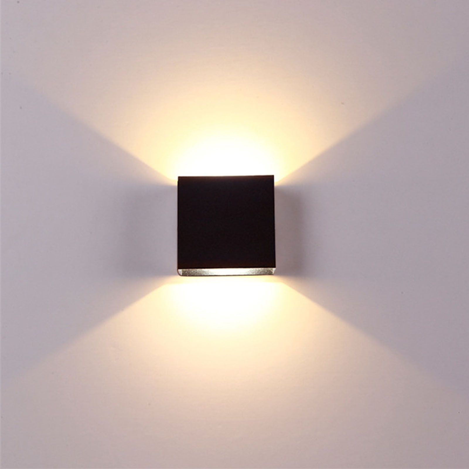 LED Wall Lights Multifunction Innovative Aluminum Wall Mounted Lamp for Bedroom Living Room Hallway 7W Black Warm Light - Image 5