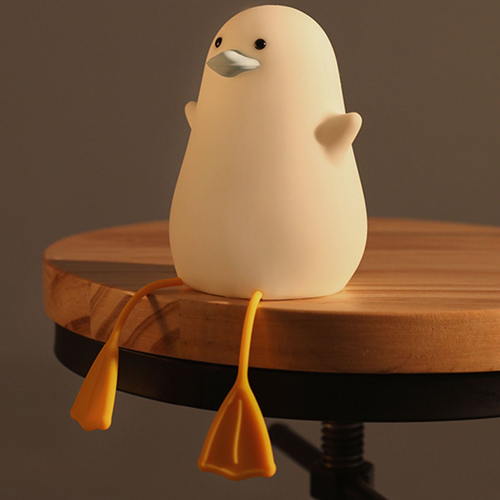 LED Night Light Cute Exquisite Touch Control USB Charging Night Light with Mobile Phone Holder Duck Night Lamp - Image 5