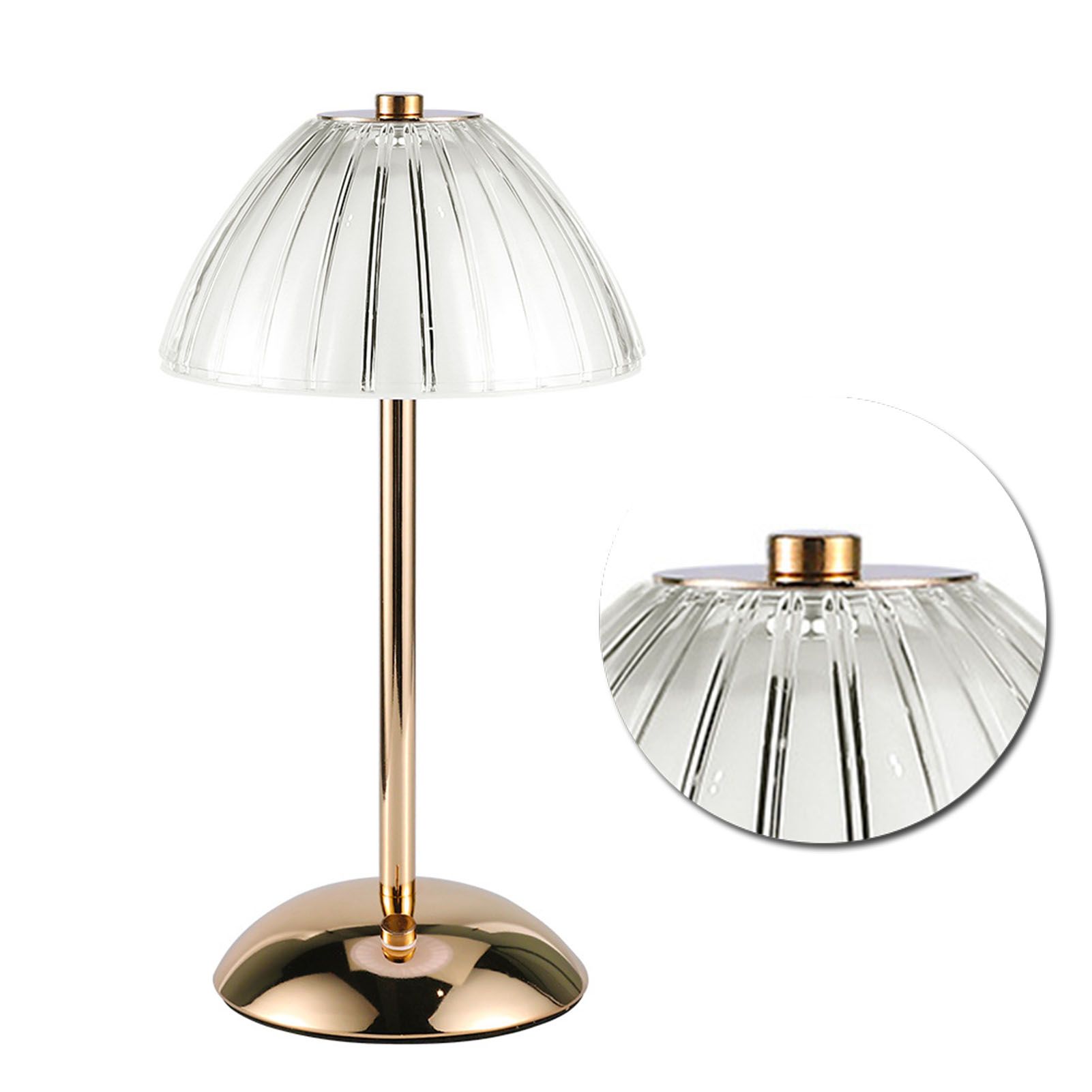 Mushroom Lamp Touch Switch Stepless Dimming Rechargeable Dining Table Decorative Crystal Table Lamp Bedside Night Light - Image 2