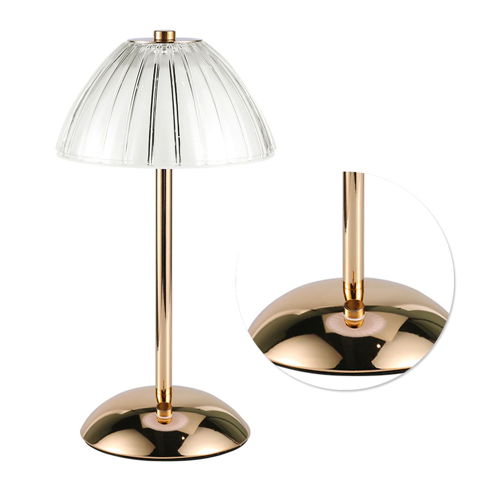 Mushroom Lamp Touch Switch Stepless Dimming Rechargeable Dining Table Decorative Crystal Table Lamp Bedside Night Light - Image 4