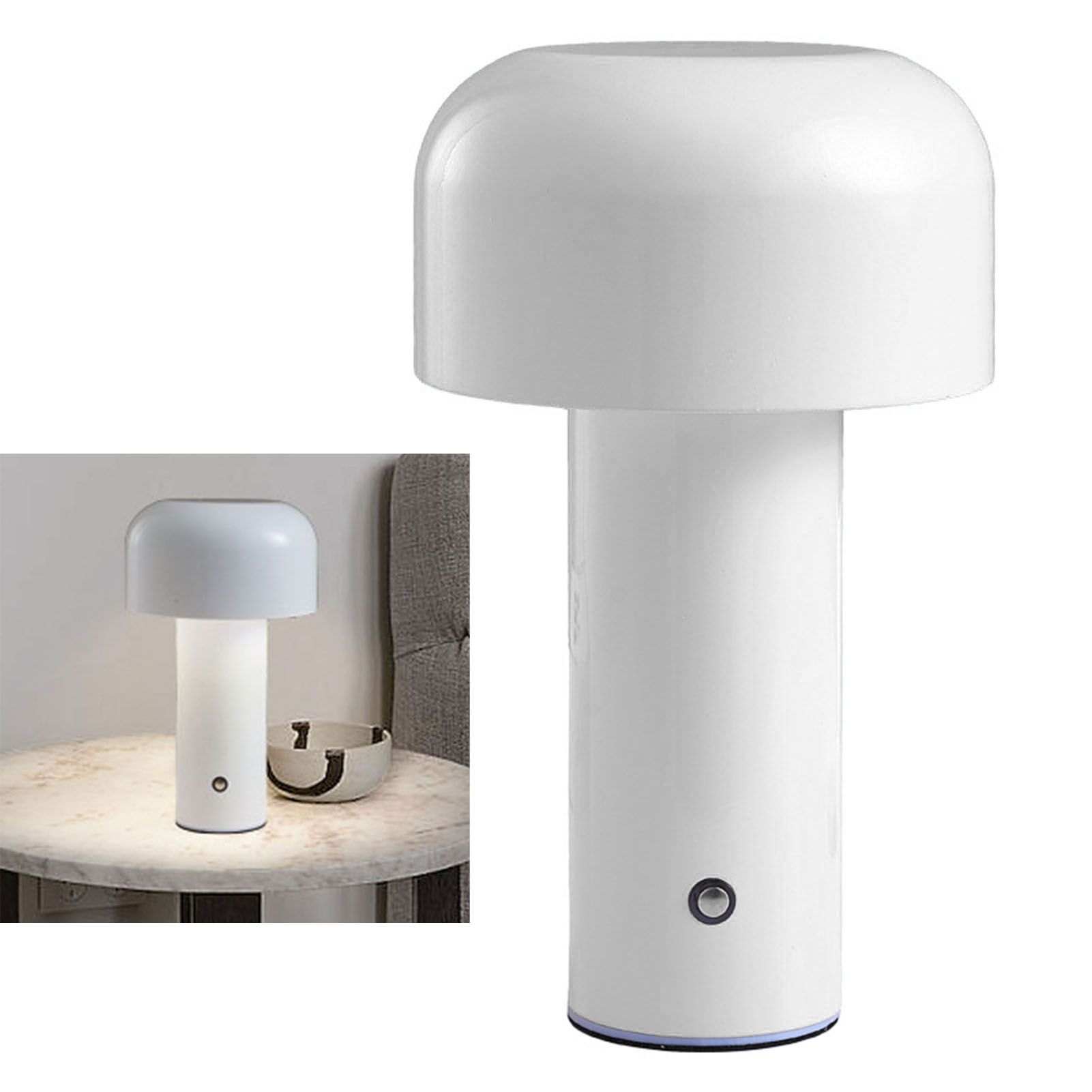 Mushroom Table Lamp Three Colors LED Light Beads Stepless Dimming Mushroom Lamp Night Light for Bedroom Bedside White - Image 2