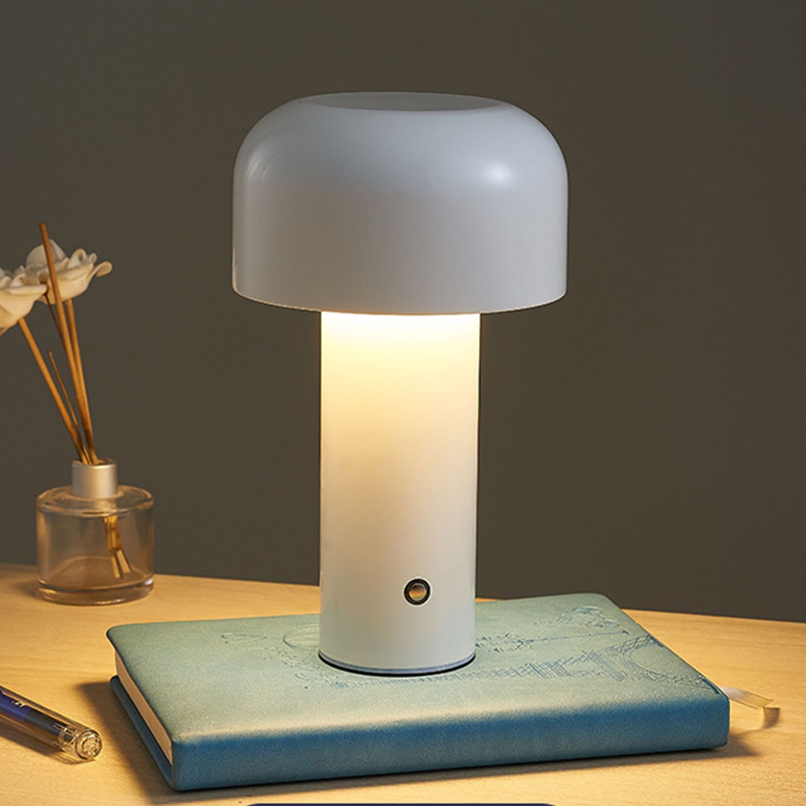 Mushroom Table Lamp Three Colors LED Light Beads Stepless Dimming Mushroom Lamp Night Light for Bedroom Bedside White - Image 6