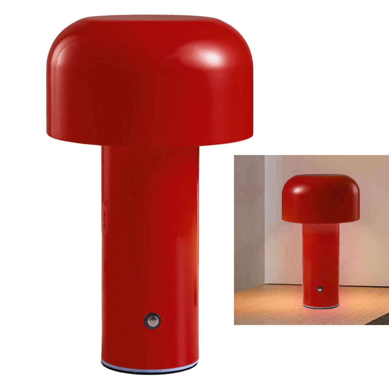 Mushroom Table Lamp Three Colors LED Light Beads Stepless Dimming Mushroom Lamp Night Light for Bedroom Bedside Red - Image 3