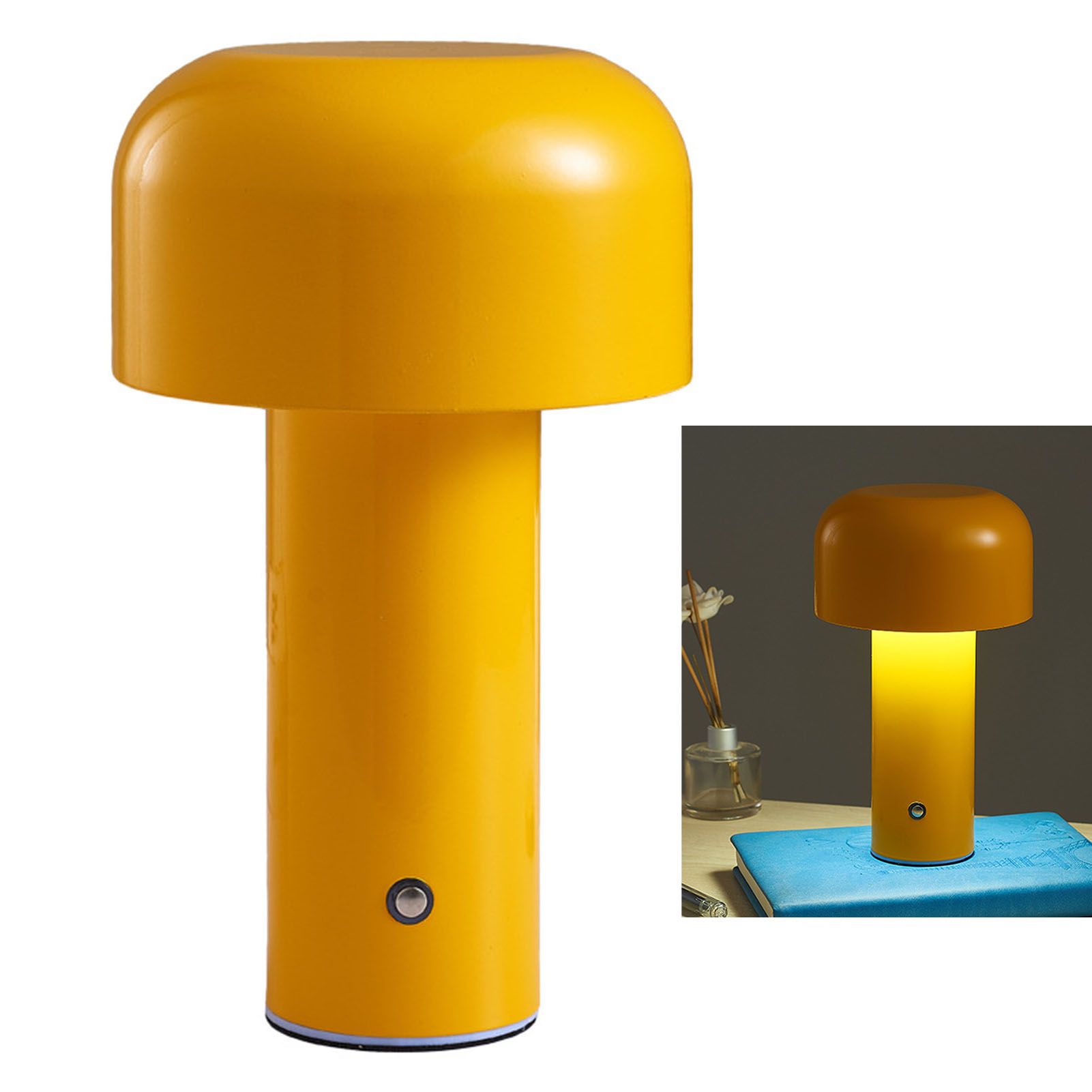 Mushroom Table Lamp Three Colors LED Light Beads Stepless Dimming Mushroom Lamp Night Light for Bedroom Bedside Yellow - Image 2