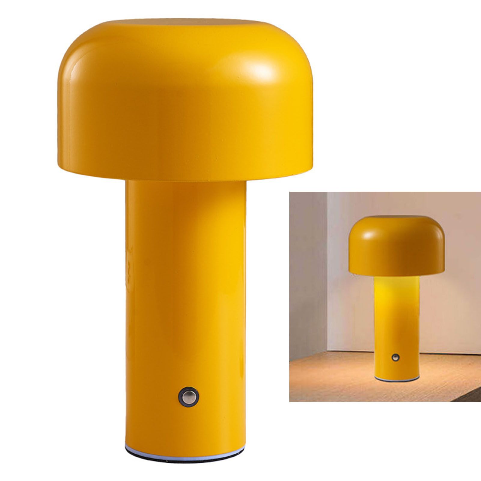 Mushroom Table Lamp Three Colors LED Light Beads Stepless Dimming Mushroom Lamp Night Light for Bedroom Bedside Yellow - Image 3