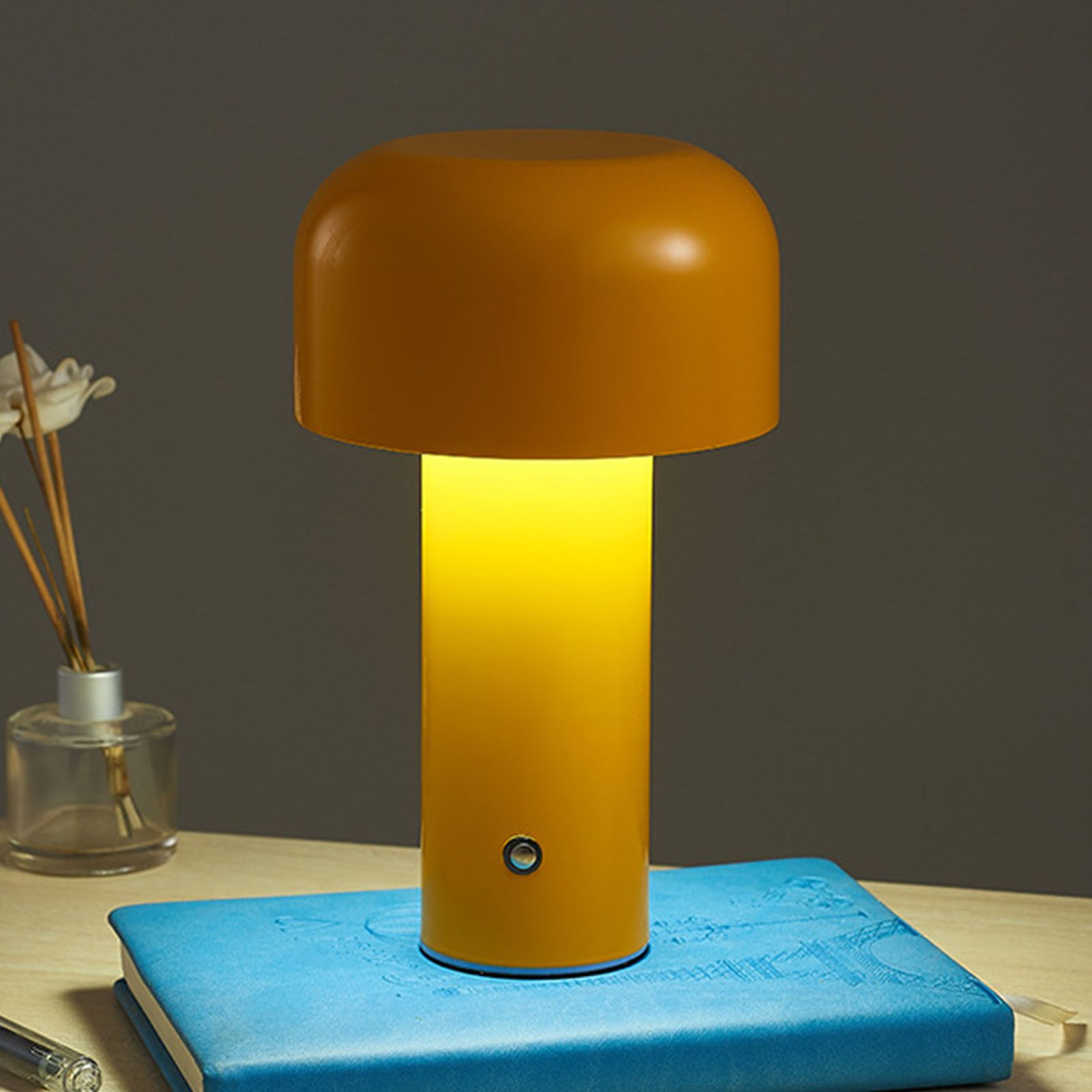 Mushroom Table Lamp Three Colors LED Light Beads Stepless Dimming Mushroom Lamp Night Light for Bedroom Bedside Yellow - Image 6