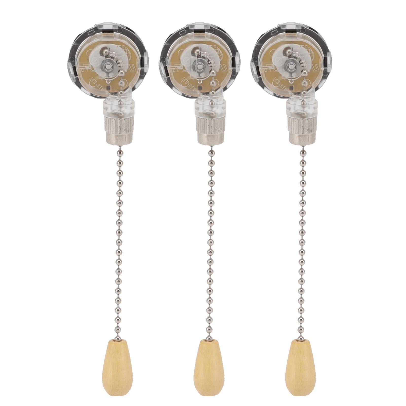 3Pcs Ceiling Fan Lamp Switch Rustproof Replacement Ceiling Light Pull Chain Switch 250V 125V Chrome - Image 1
