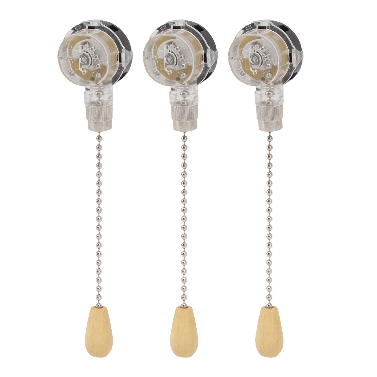 3Pcs Ceiling Fan Lamp Switch Rustproof Replacement Ceiling Light Pull Chain Switch 250V 125V Chrome - Image 2
