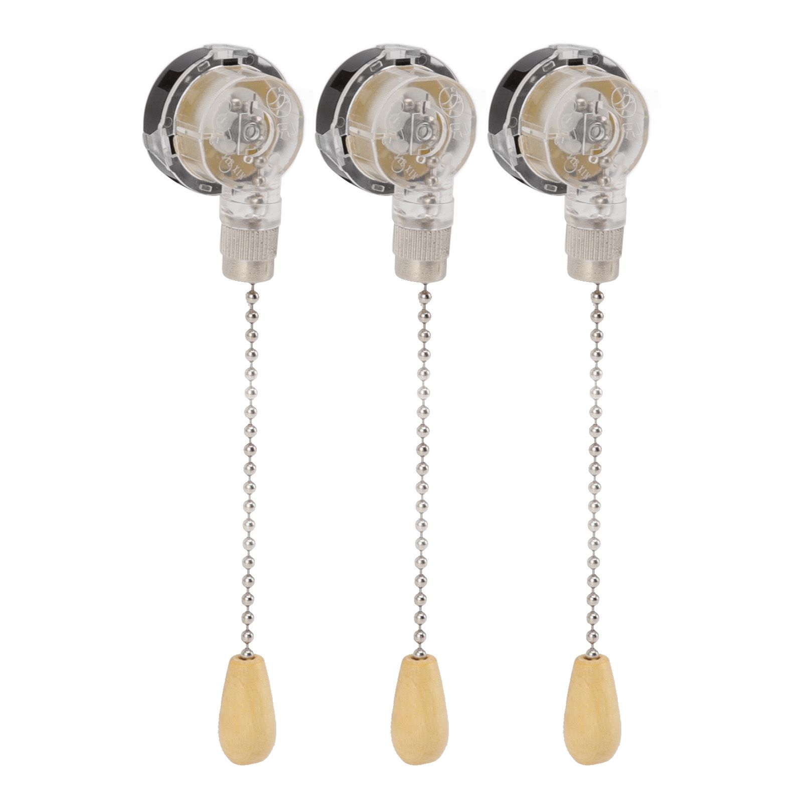 3Pcs Ceiling Fan Lamp Switch Rustproof Replacement Ceiling Light Pull Chain Switch 250V 125V Chrome - Image 3