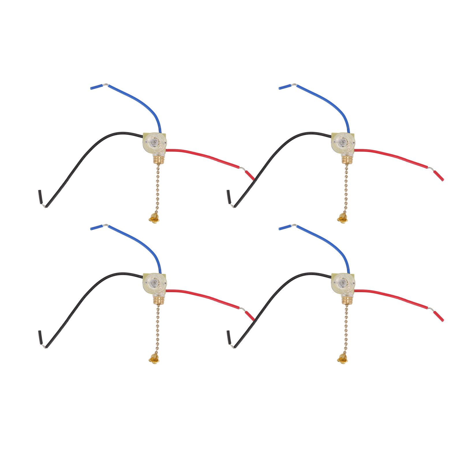 4Pcs Ceiling Fan Light Switch Replacement Lamp Pull Chain Switch 3 Wire Ceiling Fan Lamp Switch 250V 125V Gold - Image 1