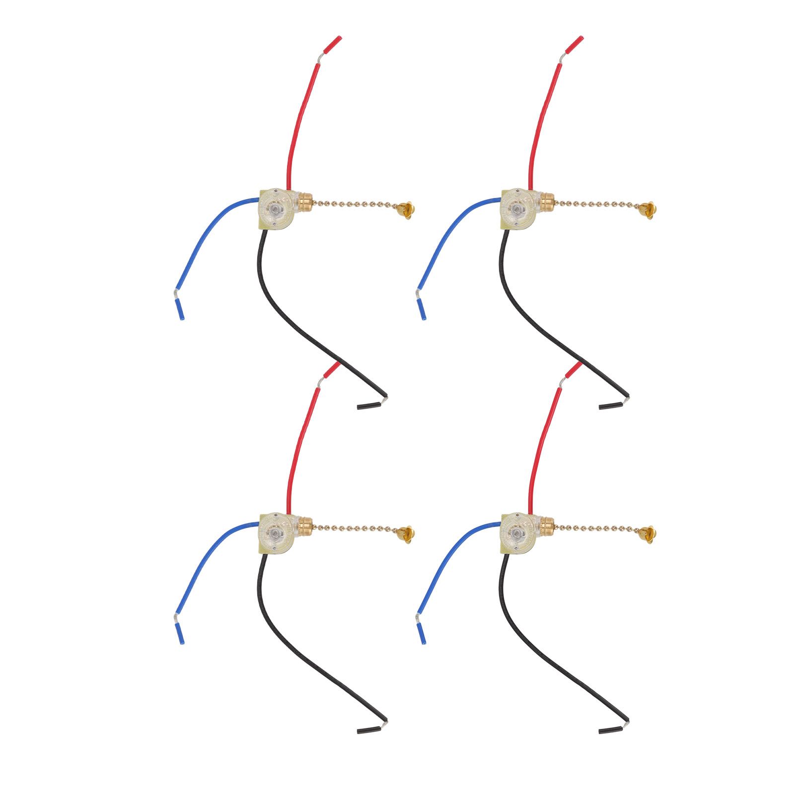4Pcs Ceiling Fan Light Switch Replacement Lamp Pull Chain Switch 3 Wire Ceiling Fan Lamp Switch 250V 125V Gold - Image 3