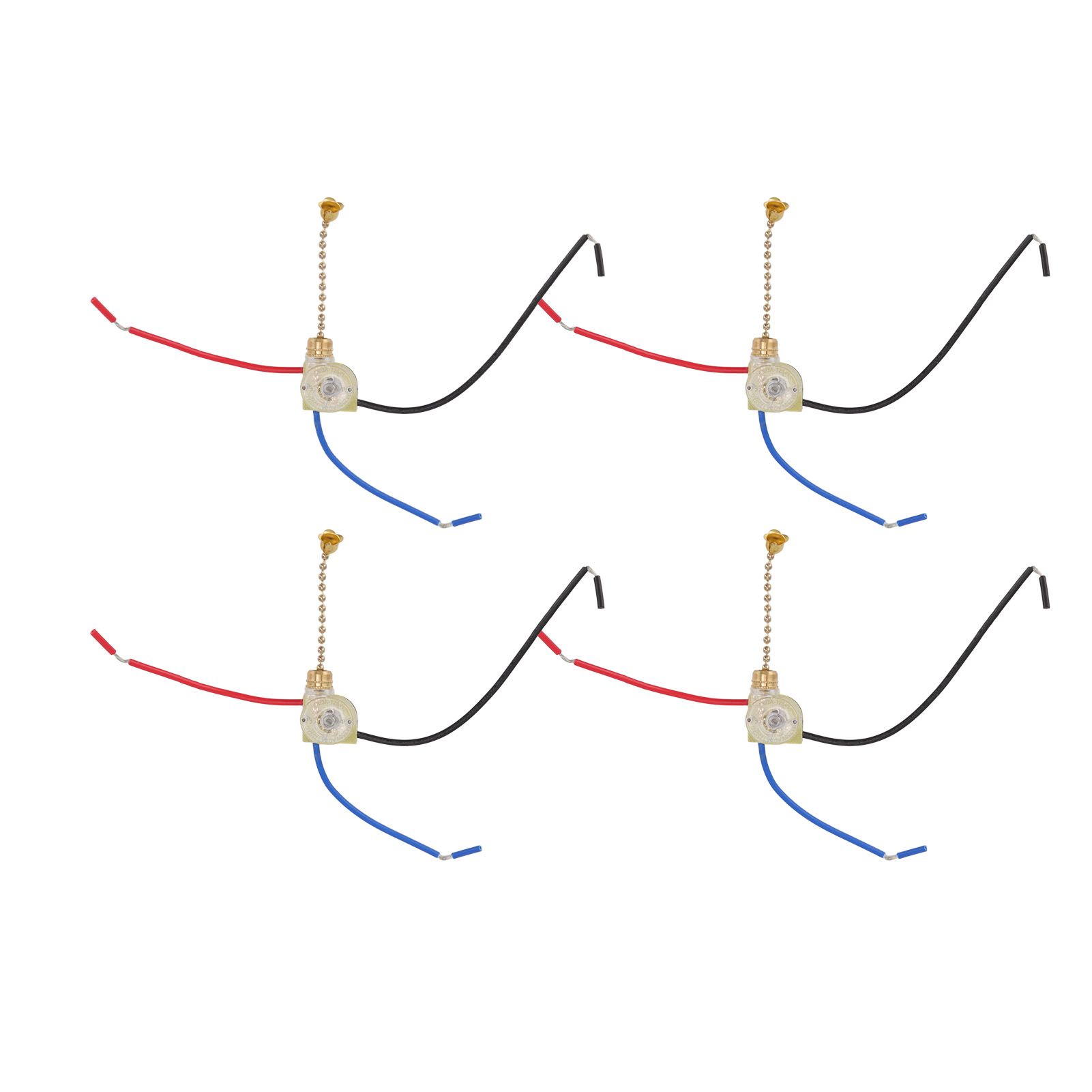 4Pcs Ceiling Fan Light Switch Replacement Lamp Pull Chain Switch 3 Wire Ceiling Fan Lamp Switch 250V 125V Gold - Image 5