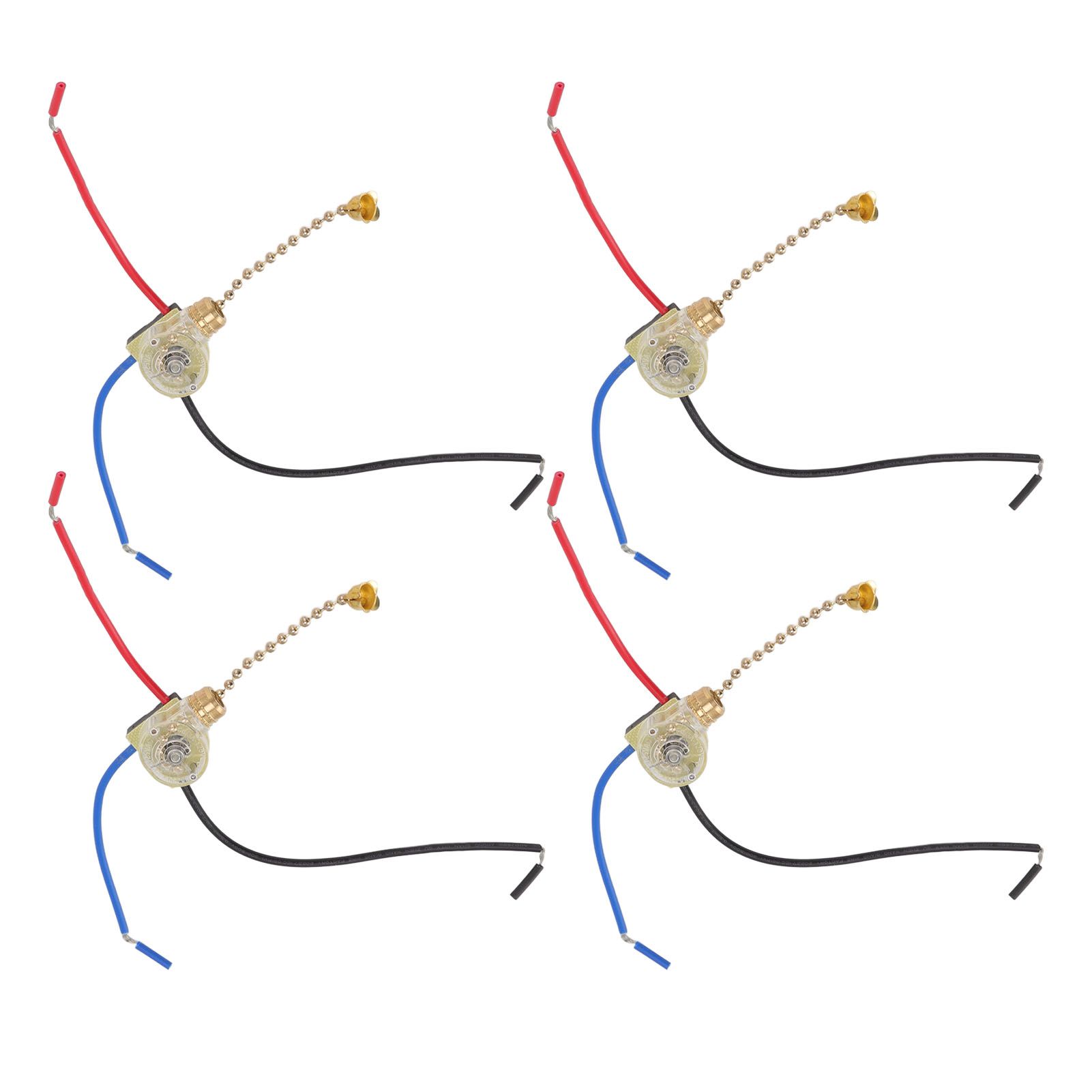 4Pcs Ceiling Fan Light Switch Replacement Lamp Pull Chain Switch 3 Wire Ceiling Fan Lamp Switch 250V 125V Gold - Image 6