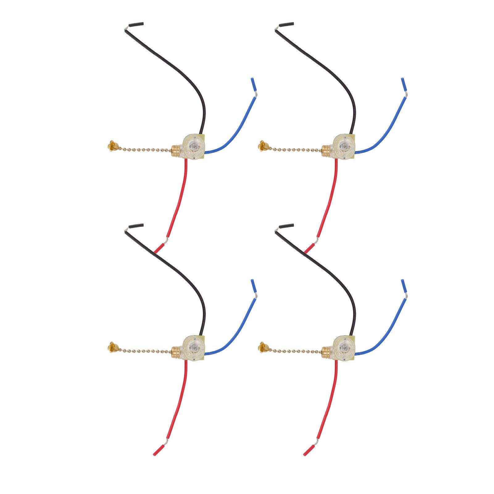 4Pcs Ceiling Fan Light Switch Replacement Lamp Pull Chain Switch 3 Wire Ceiling Fan Lamp Switch 250V 125V Gold - Image 7