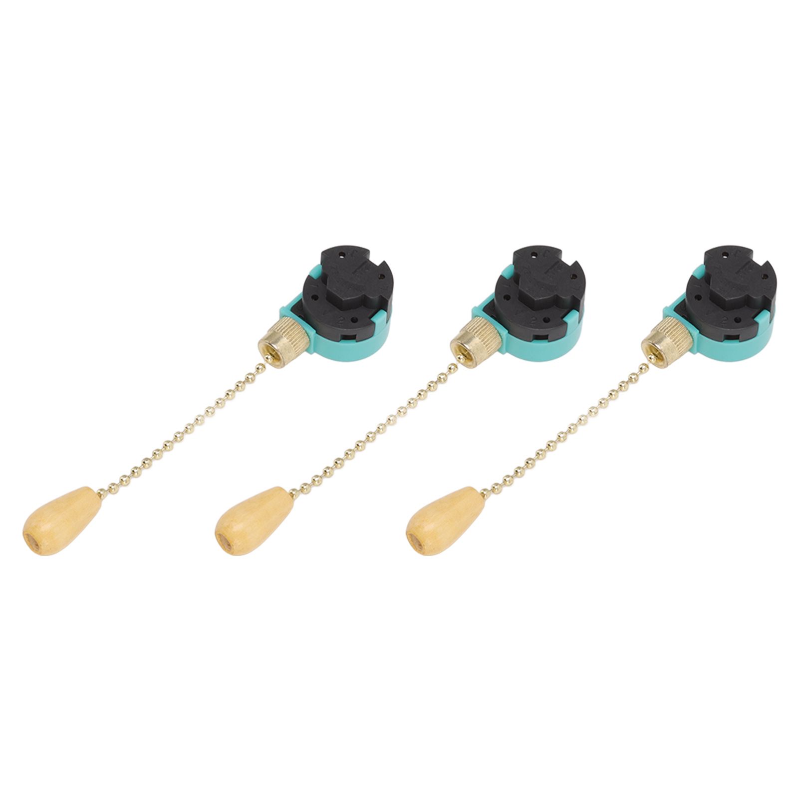 3Pcs Ceiling Light Pull Chain Switch 3 Speed 4 Wire Ceiling Fan Lamp Switch for Ceiling Lamp Fan Lamp Wall Lamp Gold - Image 2