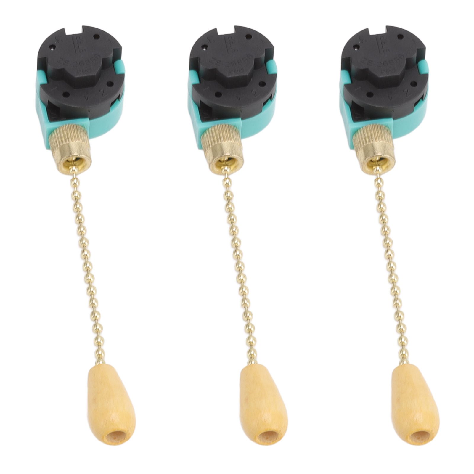 3Pcs Ceiling Light Pull Chain Switch 3 Speed 4 Wire Ceiling Fan Lamp Switch for Ceiling Lamp Fan Lamp Wall Lamp Gold - Image 4