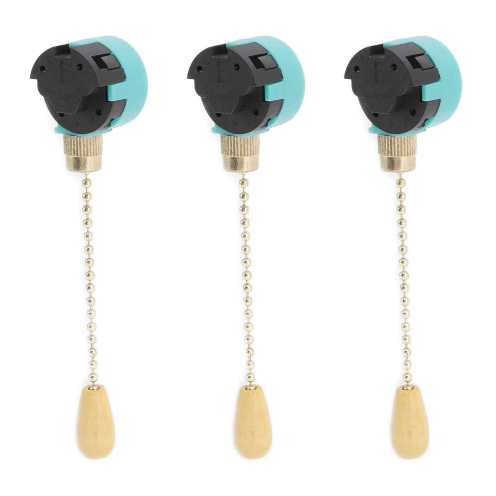 3Pcs Ceiling Light Pull Chain Switch 3 Speed 4 Wire Ceiling Fan Lamp Switch for Ceiling Lamp Fan Lamp Wall Lamp Gold - Image 5