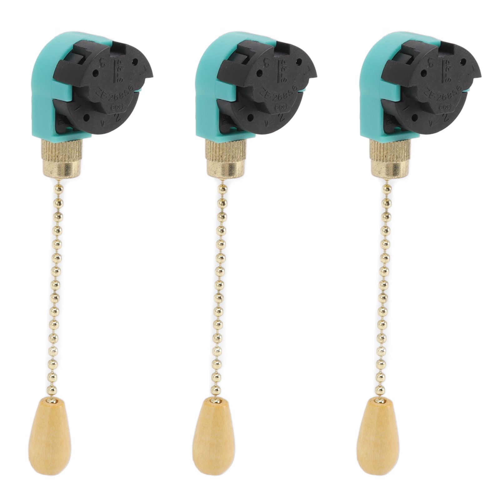 3Pcs Ceiling Light Pull Chain Switch 3 Speed 4 Wire Ceiling Fan Lamp Switch for Ceiling Lamp Fan Lamp Wall Lamp Gold - Image 6