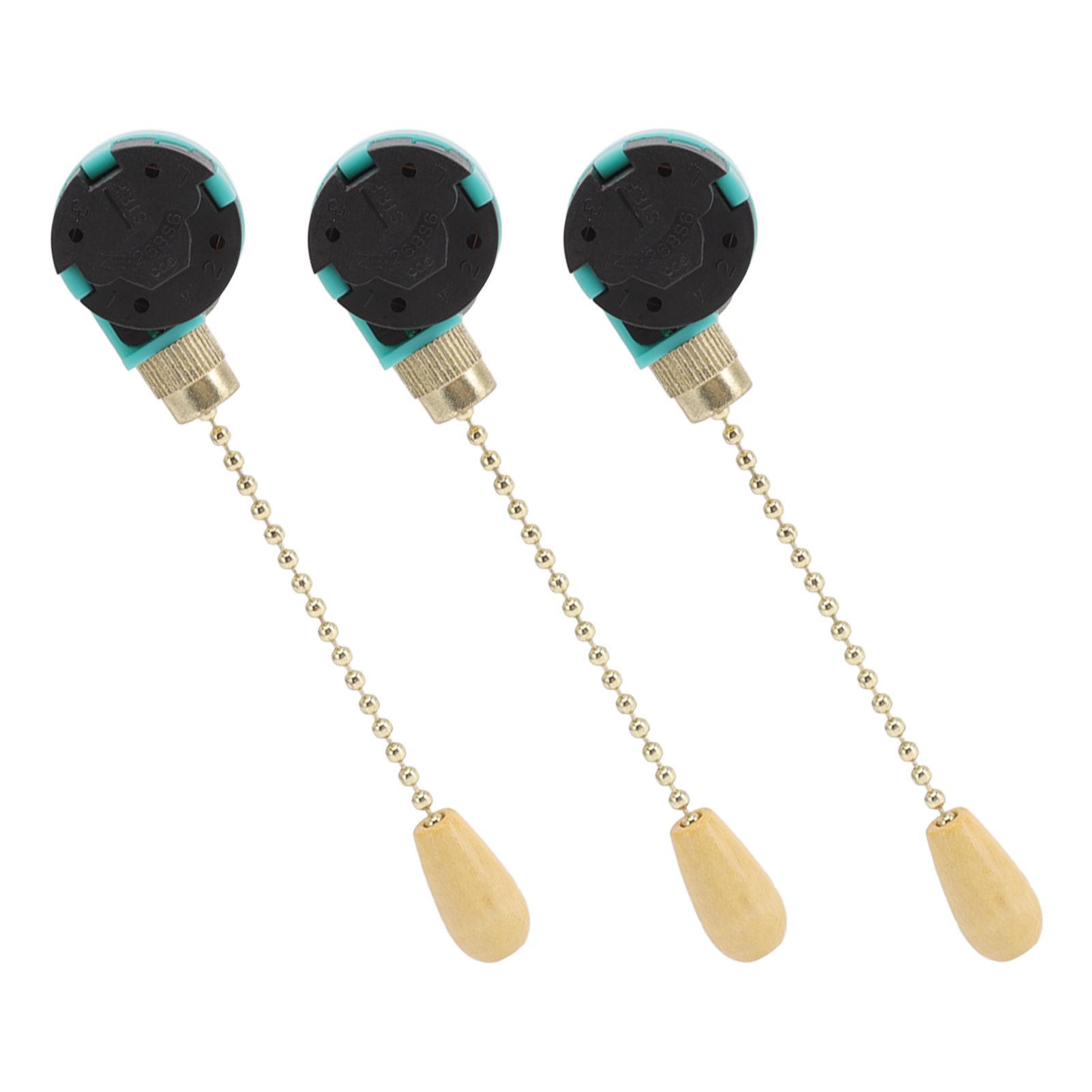 3Pcs Ceiling Light Pull Chain Switch 3 Speed 4 Wire Ceiling Fan Lamp Switch for Ceiling Lamp Fan Lamp Wall Lamp Gold - Image 8