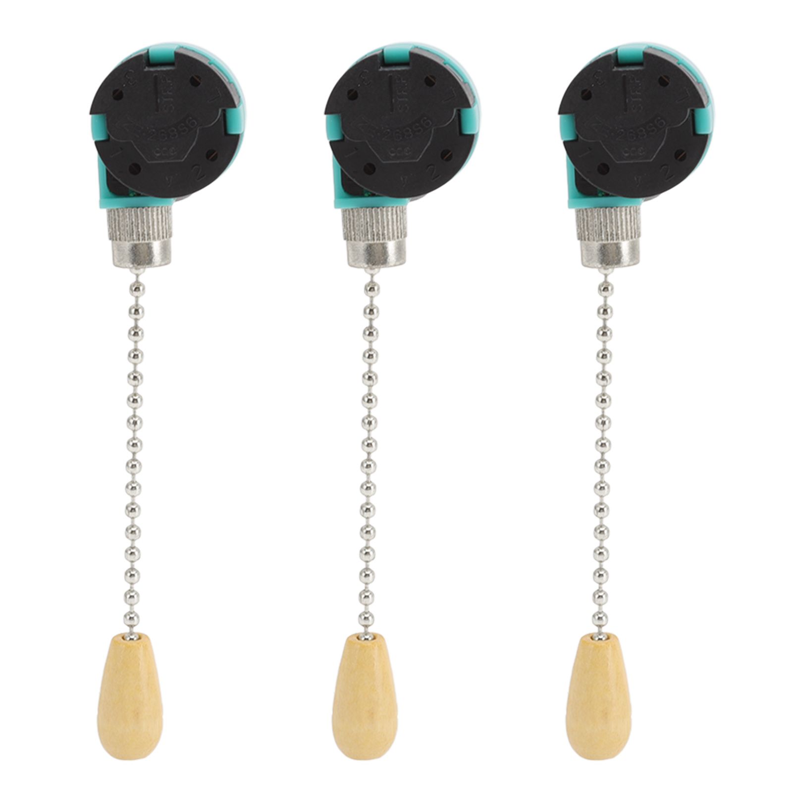 3Pcs Ceiling Light Pull Chain Switch 3 Speed 4 Wire Ceiling Fan Lamp Switch for Ceiling Lamp Fan Lamp Wall Lamp Chrome - Image 1