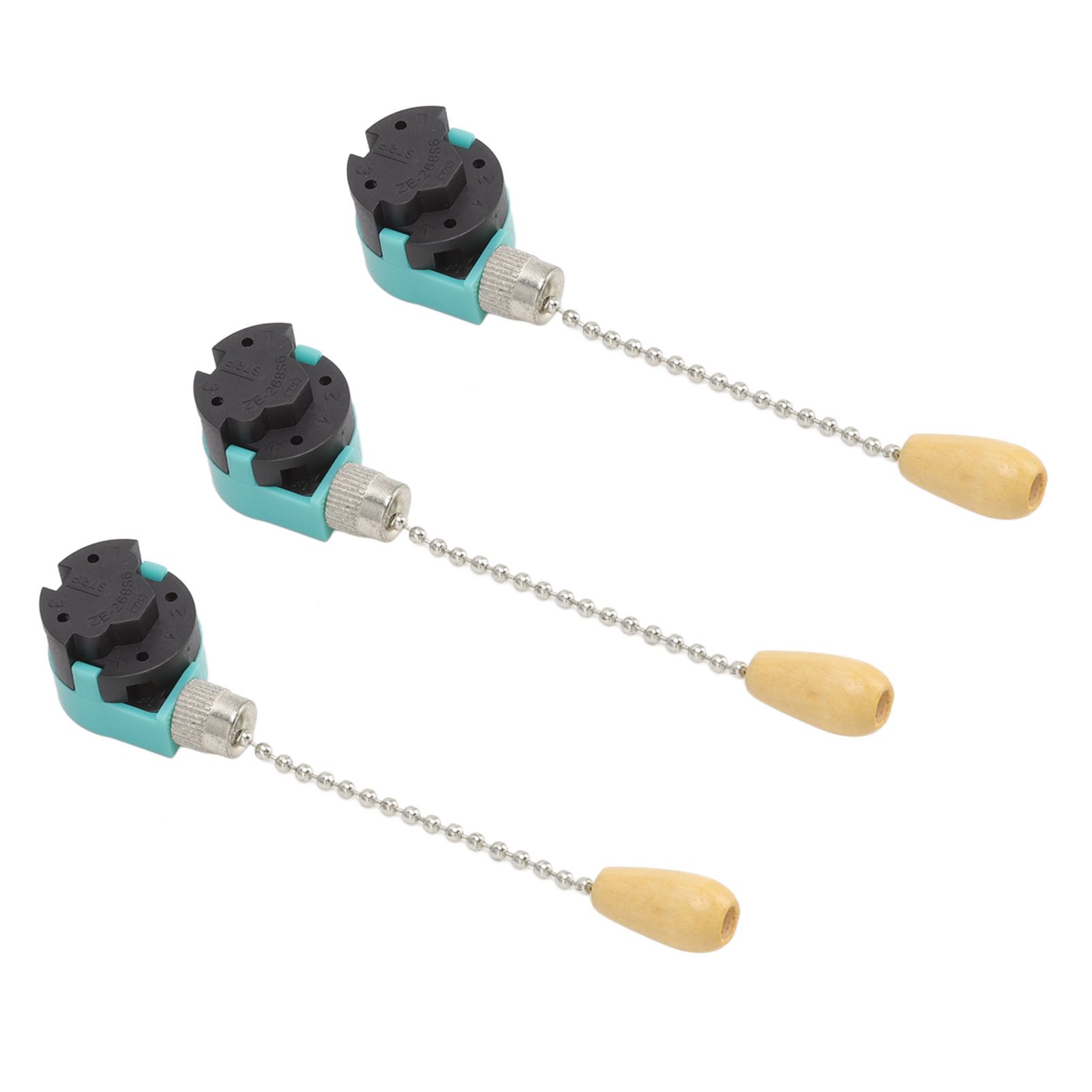 3Pcs Ceiling Light Pull Chain Switch 3 Speed 4 Wire Ceiling Fan Lamp Switch for Ceiling Lamp Fan Lamp Wall Lamp Chrome - Image 3