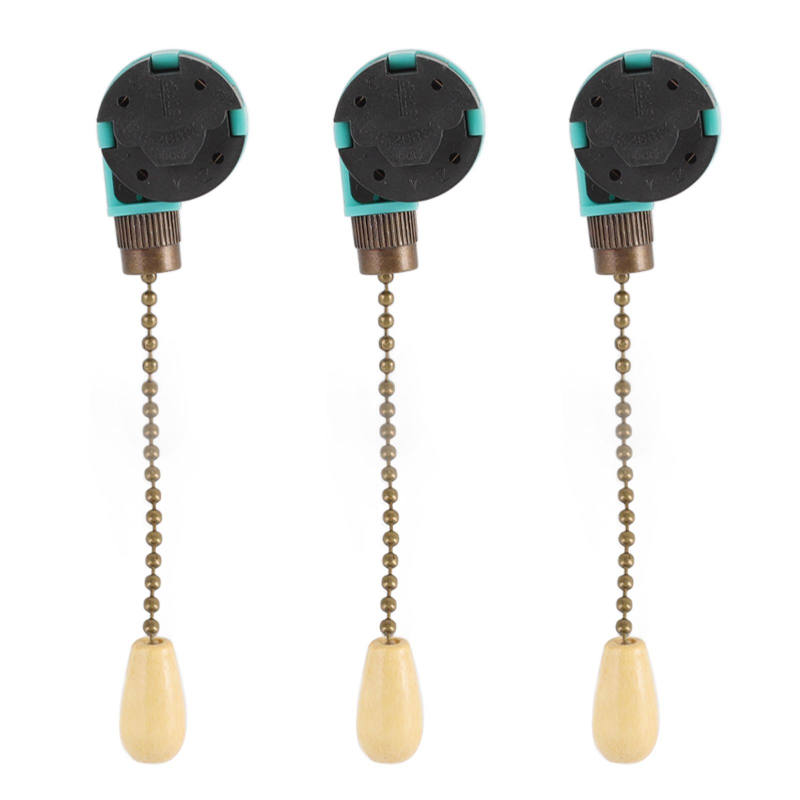 3Pcs Ceiling Light Pull Chain Switch 3 Speed 4 Wire Ceiling Fan Lamp Switch for Ceiling Lamp Fan Lamp Wall Lamp Bronze - Image 1