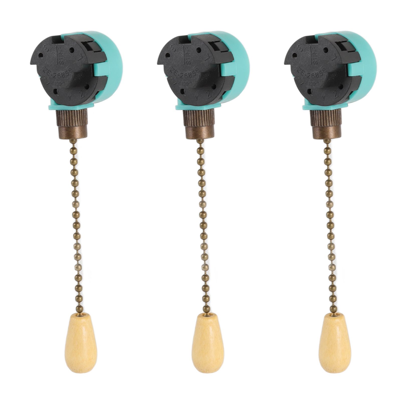 3Pcs Ceiling Light Pull Chain Switch 3 Speed 4 Wire Ceiling Fan Lamp Switch for Ceiling Lamp Fan Lamp Wall Lamp Bronze - Image 5