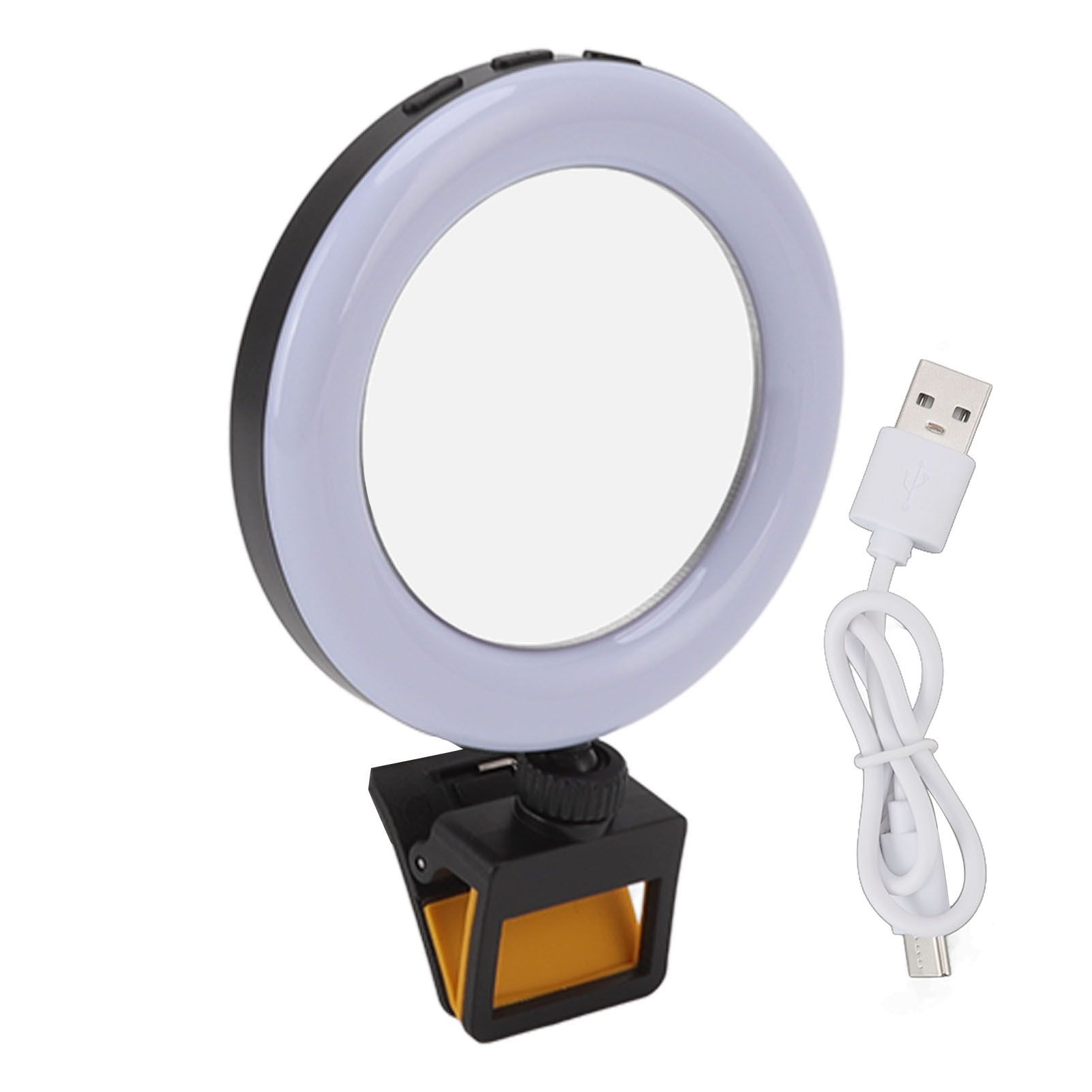 Rechargeable Portable Clip On Selfie Ring Light USB Charging Mini Clip On Selfie Ring Light for Smartphone Mobile Phone Photographing - Image 1