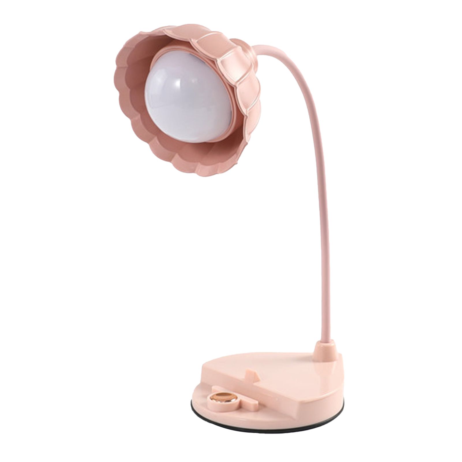 LED Reading Light Plastic Flower Shaped Touch Sensitive USB Charging Folding Table Lamp for Bedroom Dormitory Pink - Image 1