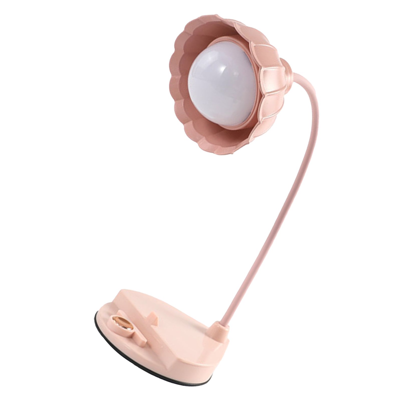 LED Reading Light Plastic Flower Shaped Touch Sensitive USB Charging Folding Table Lamp for Bedroom Dormitory Pink - Image 2