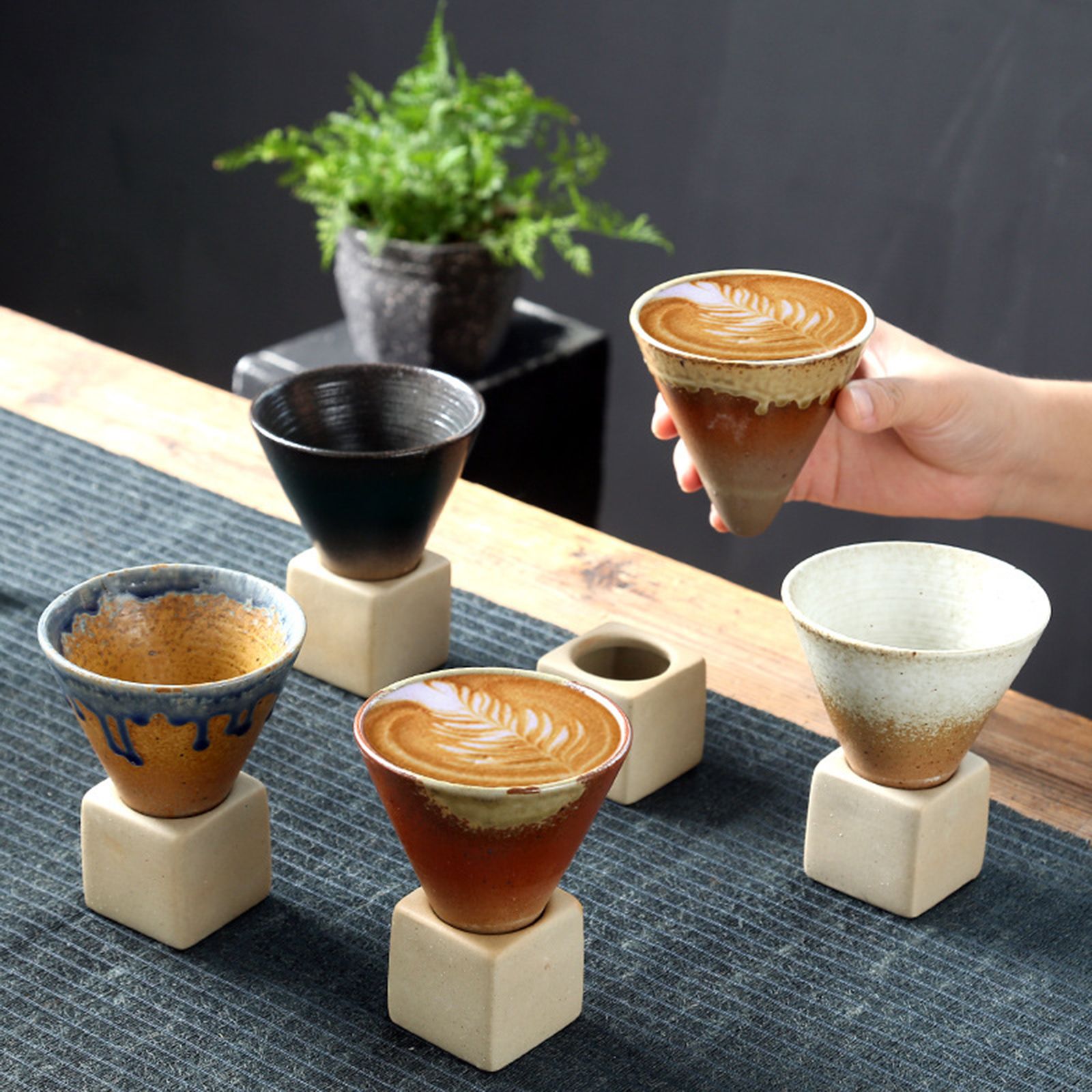 200mL Japanese Pottery Mug Coffee Mug Latte Cup with Base Ceramic Mug - Image 6