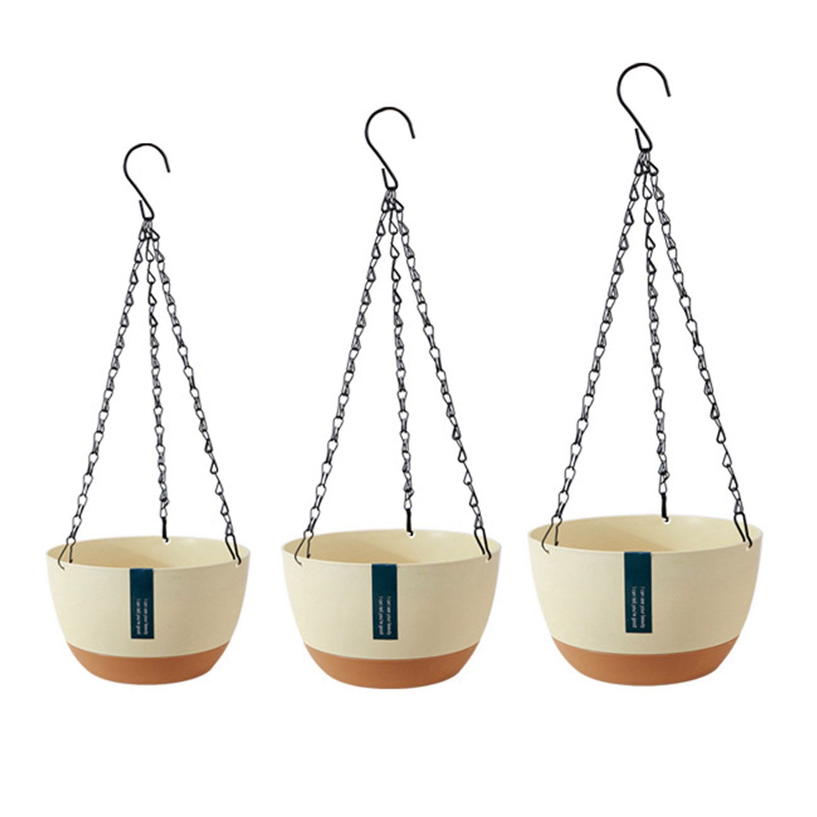 Hanging Double Chain Hanging Basket Planter Home Balcony Indoor Automatic Water Absorbing Basin - Image 5