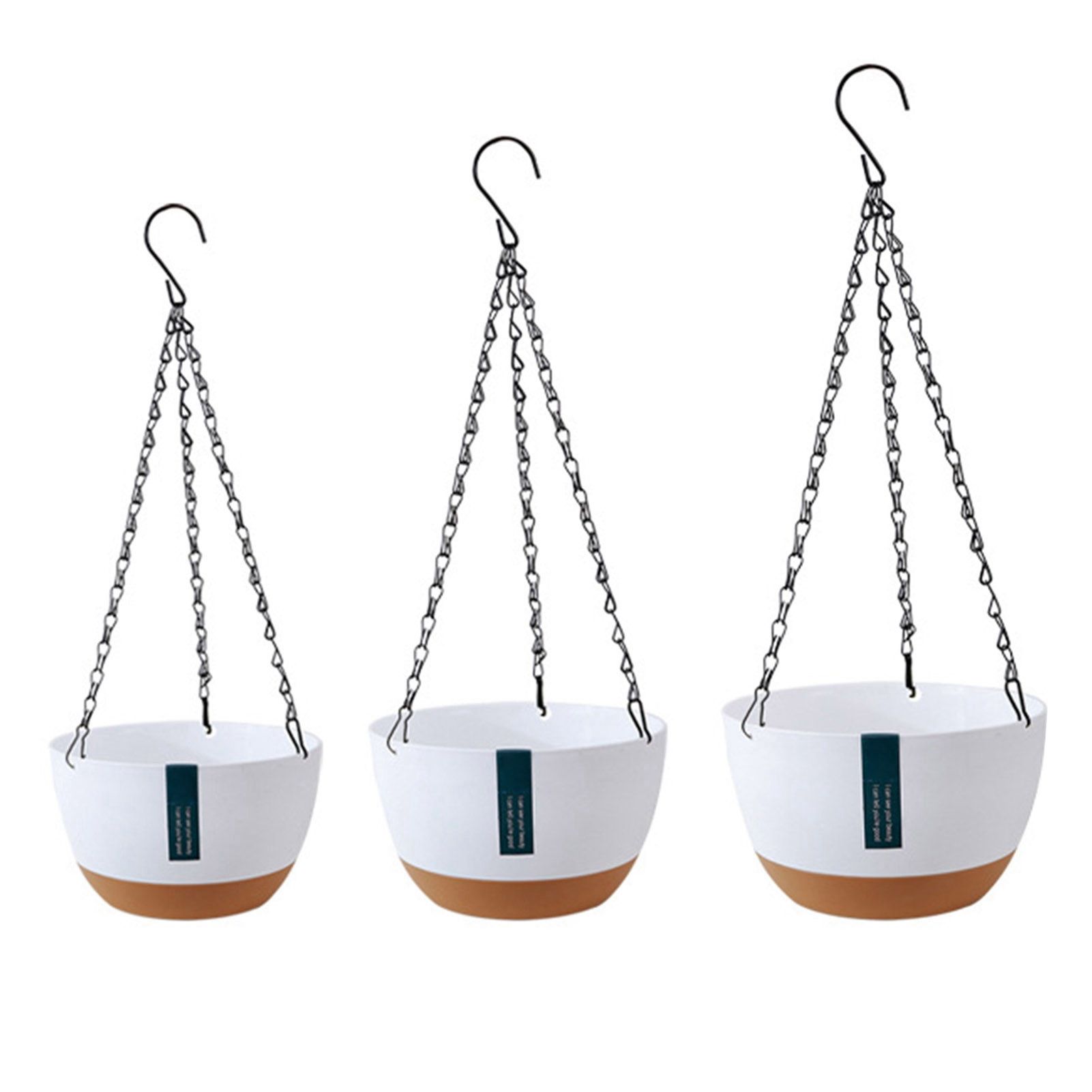 Hanging Double Chain Hanging Basket Planter Home Balcony Indoor Automatic Water Absorbing Basin - Image 6