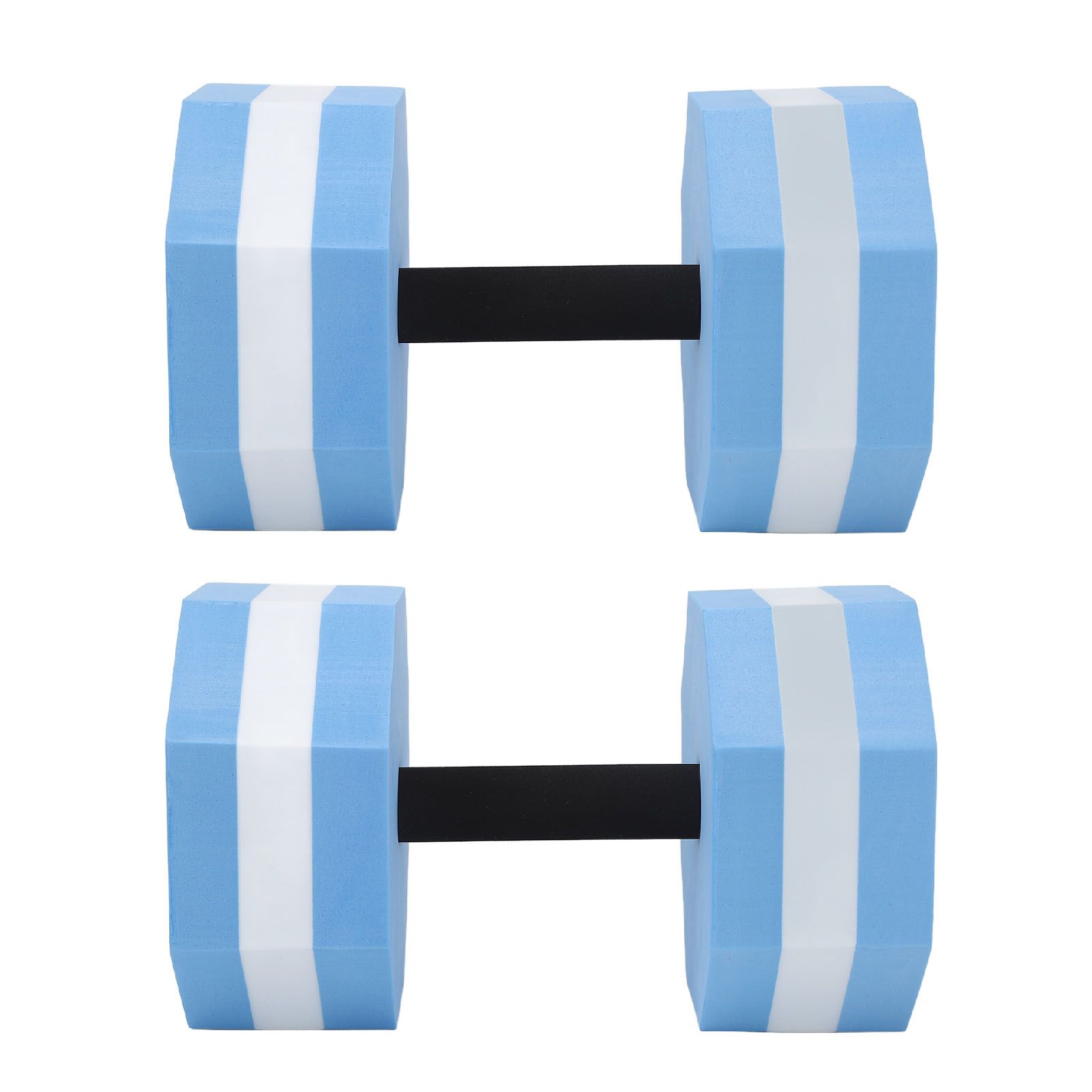 2Pcs High Density EVA Foam Dumbbell Set Aquatic Exercise Dumbbells for Men Women Indoor Swimming Pools Aerobic Fitness Rehabilitation Training Diamond Shaped Blue White Blue - Image 1