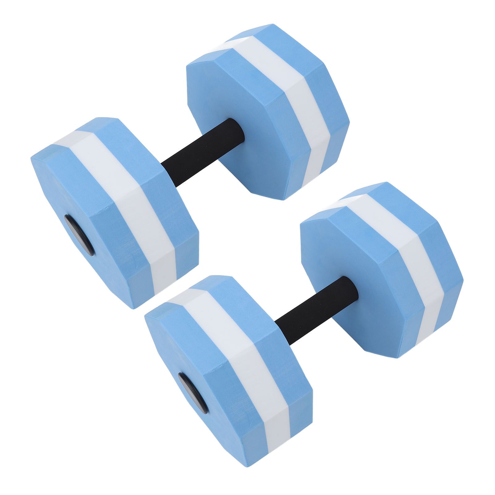 2Pcs High Density EVA Foam Dumbbell Set Aquatic Exercise Dumbbells for Men Women Indoor Swimming Pools Aerobic Fitness Rehabilitation Training Diamond Shaped Blue White Blue - Image 2