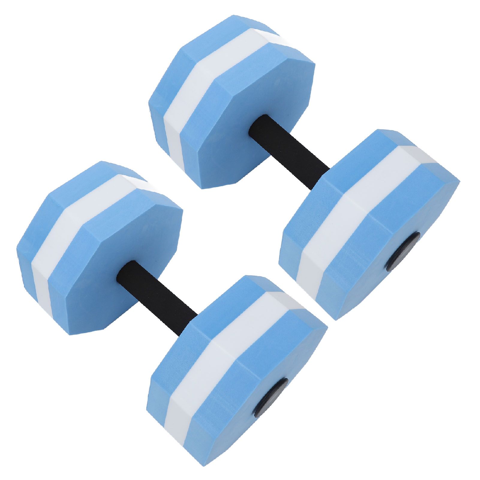 2Pcs High Density EVA Foam Dumbbell Set Aquatic Exercise Dumbbells for Men Women Indoor Swimming Pools Aerobic Fitness Rehabilitation Training Diamond Shaped Blue White Blue - Image 3