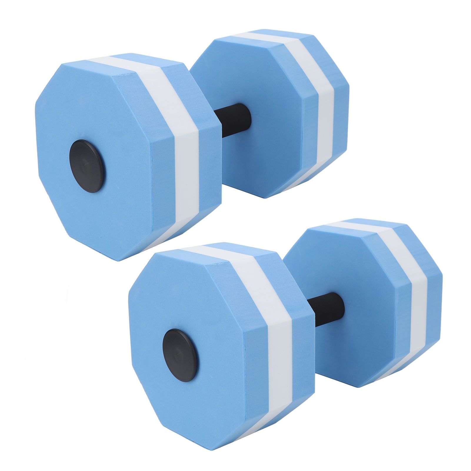 2Pcs High Density EVA Foam Dumbbell Set Aquatic Exercise Dumbbells for Men Women Indoor Swimming Pools Aerobic Fitness Rehabilitation Training Diamond Shaped Blue White Blue - Image 4